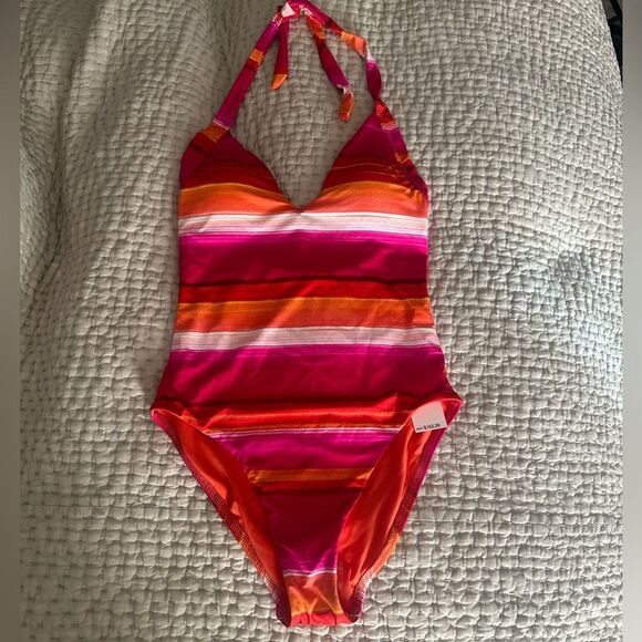 TRINA TURK Plunge One Piece Halter Swimsuit Size 8 ✨NWT✨ - Picture 4 of 11